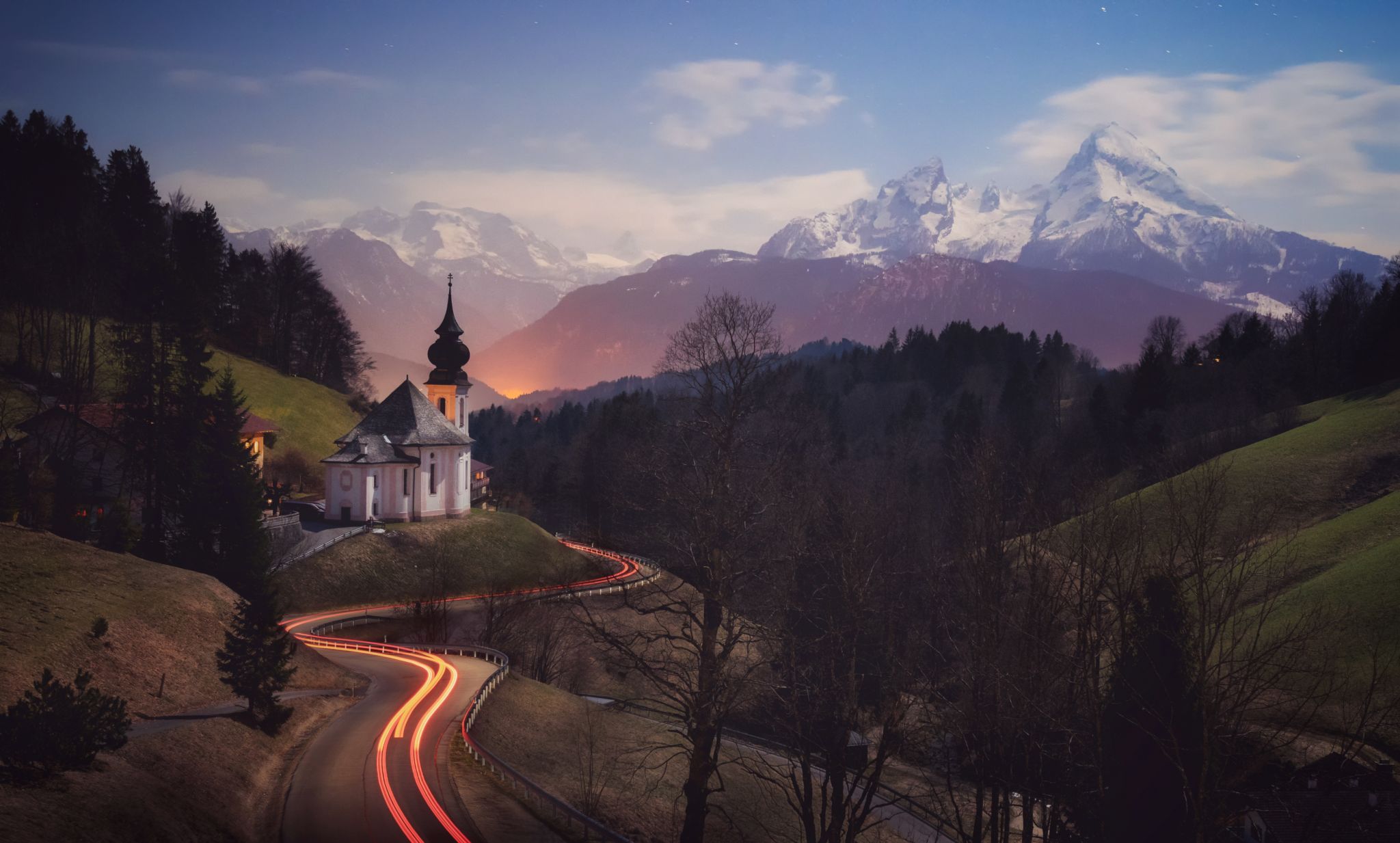 Maria Gern Church, Bavaria - Hill View, Germany