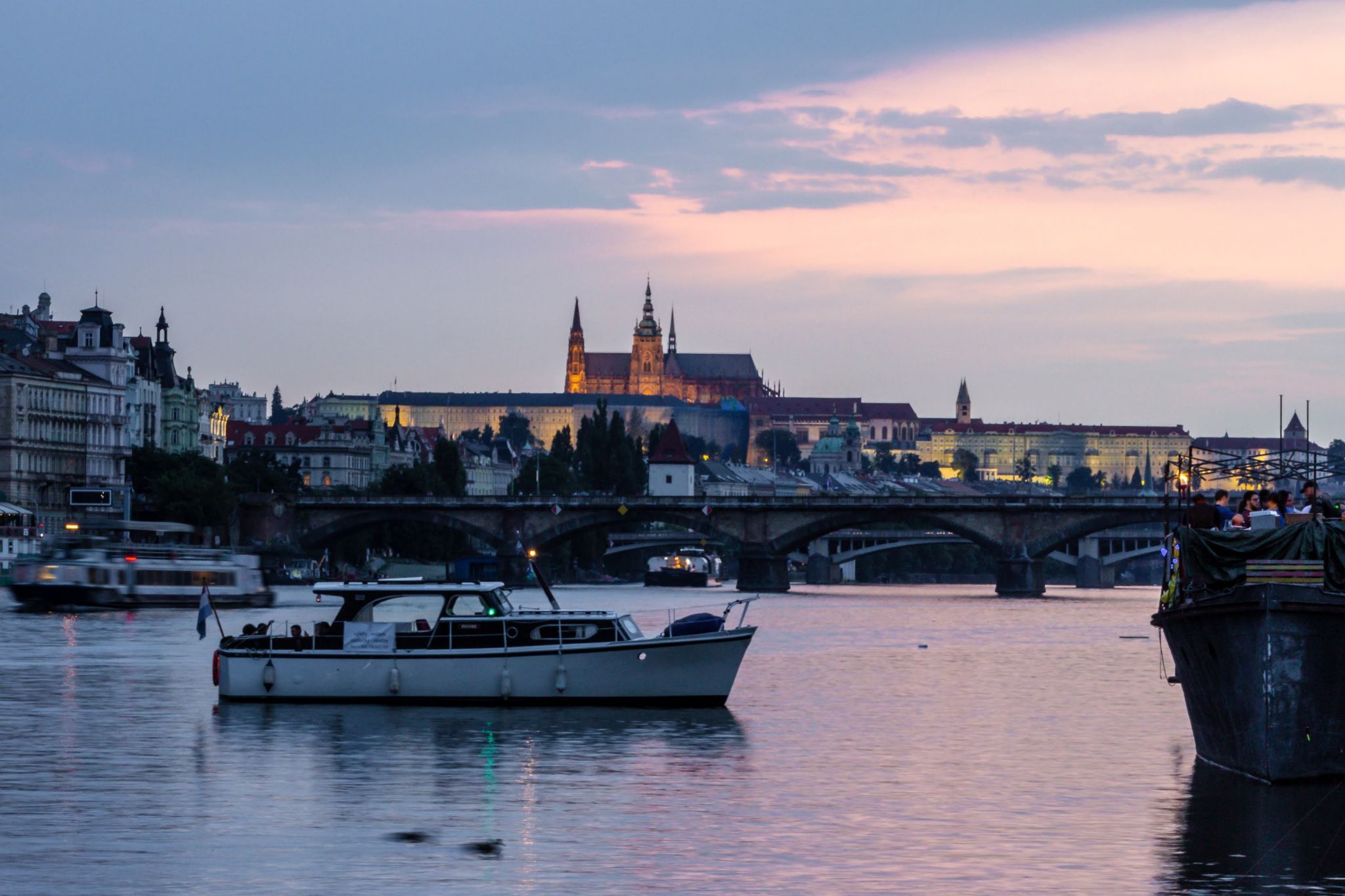 Prague Castle from railway bridge, Czech Republic