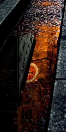 Reflection of the Freiburg Minster in the Freiburg Bächle
