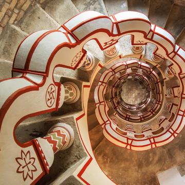 Spiral staircase in Bory castle, Szekesfehervar, Hungary