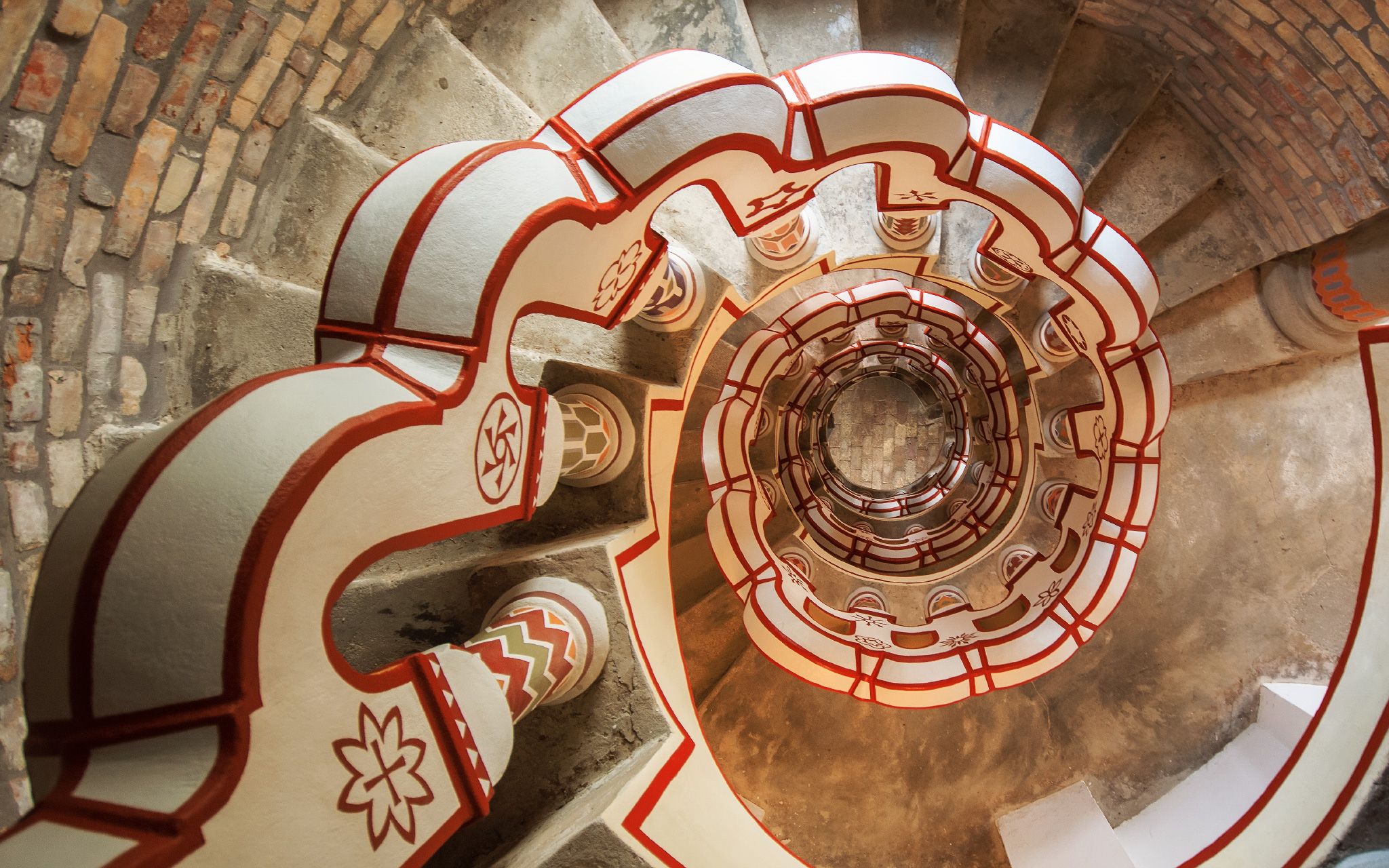 Spiral staircase in Bory castle, Szekesfehervar, Hungary