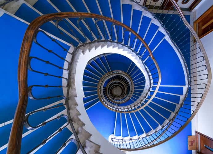 Spiral staircase in Budapest