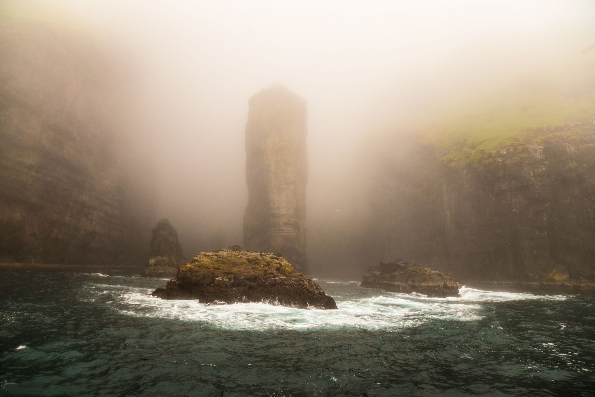 Vestmanna cliff from boat, Faroe Islands