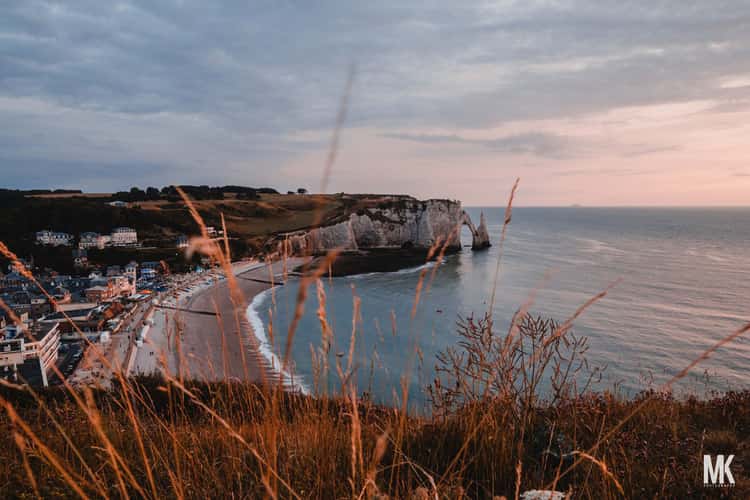 View on Porte d'Aval from the hights of Porte d'Amont