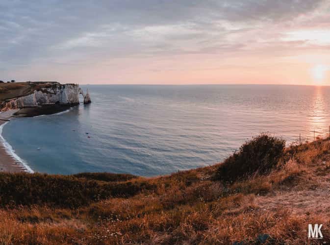 View on Porte d'Aval from the hights of Porte d'Amont