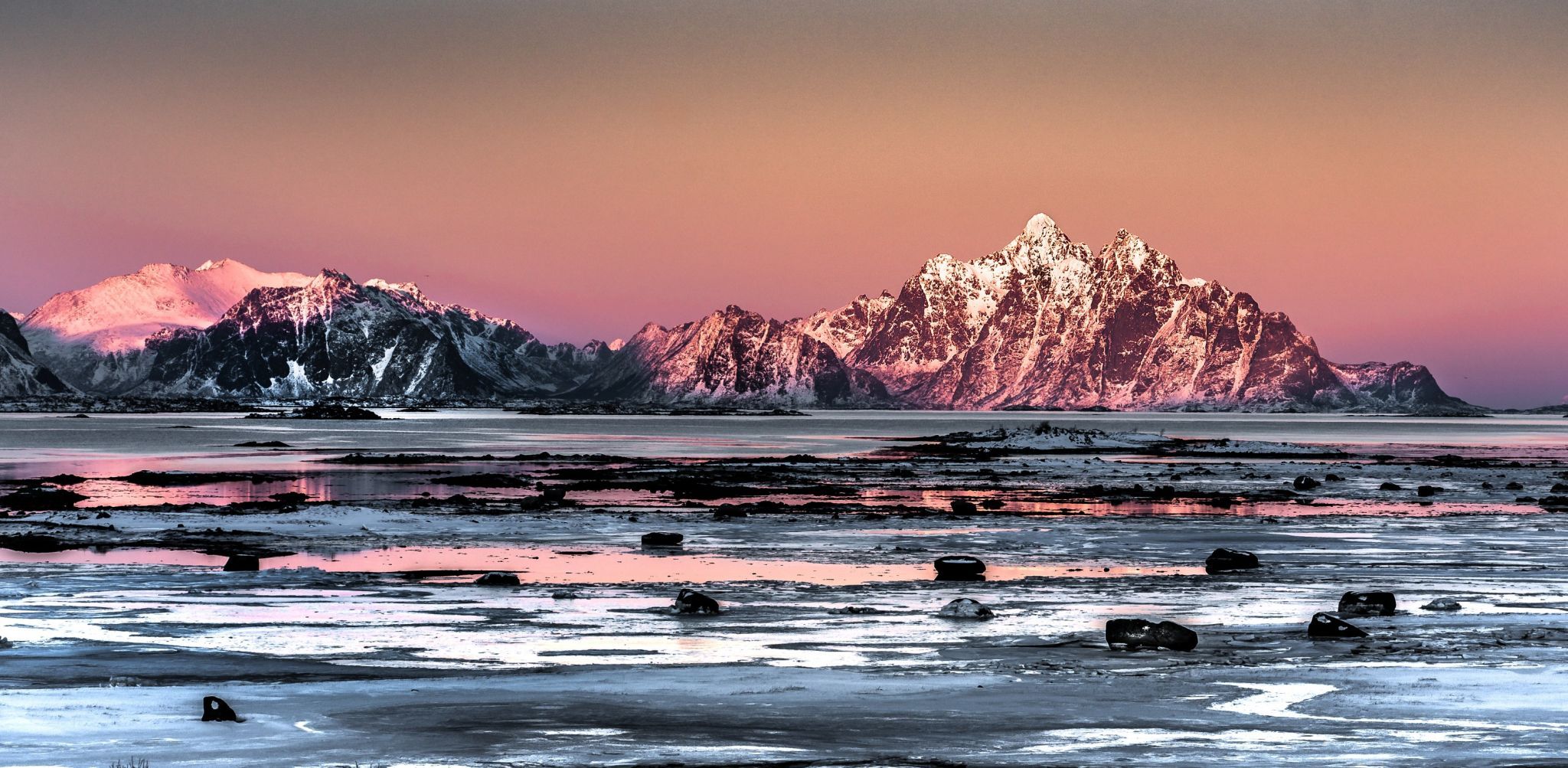 View to Austvågøya, Norway