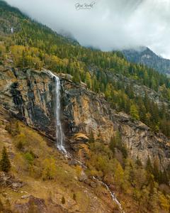 Watterfalls in Maltal walley in central Alps.