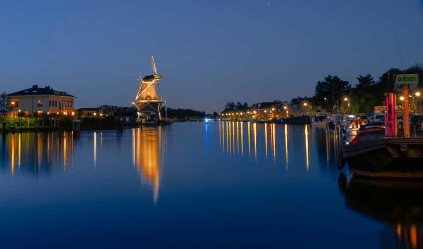 Wood saw mill De Salamander during Blue Hour