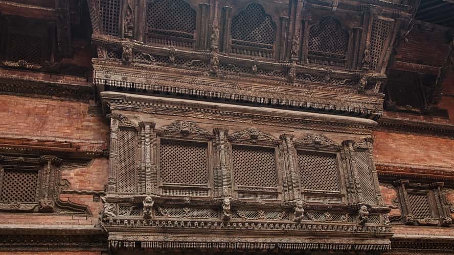 Woodcarving details at Patan museum
