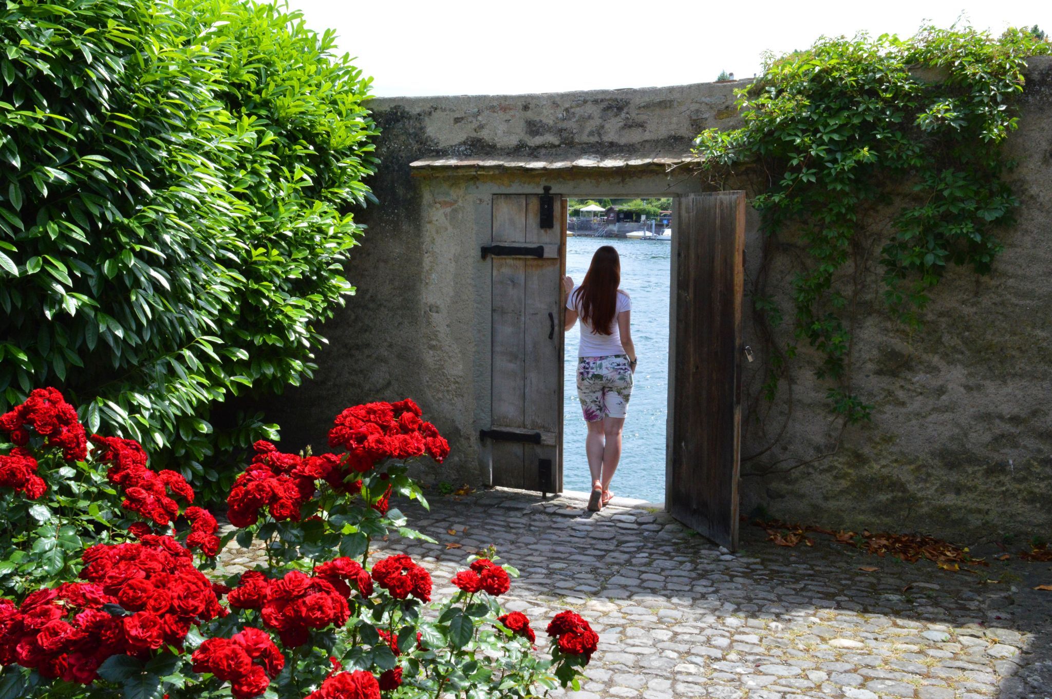 A door to the river in Stein am Rhein, Switzerland