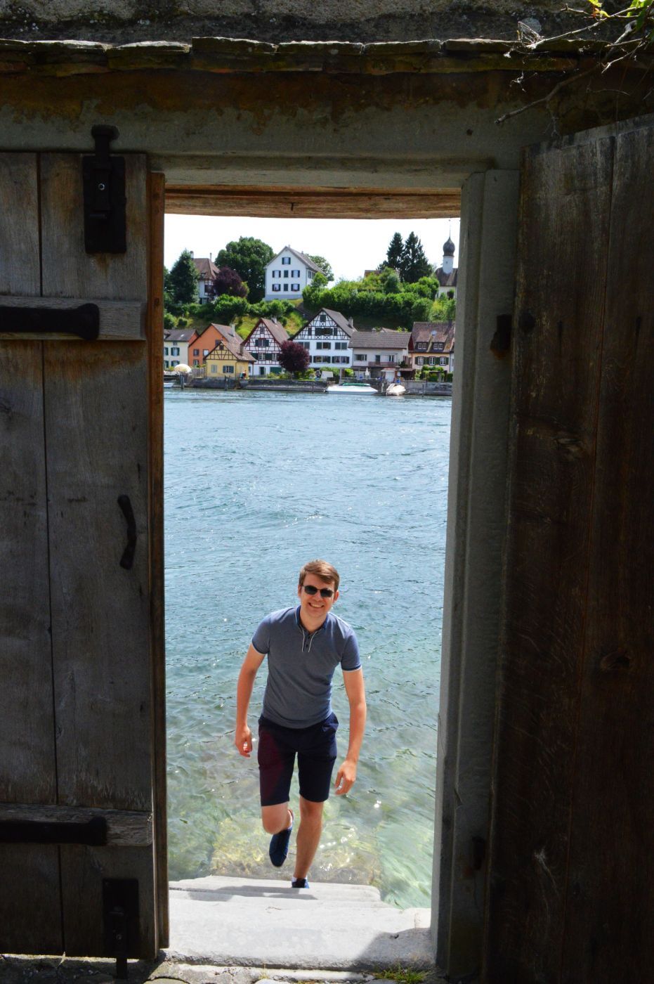A door to the river in Stein am Rhein, Switzerland