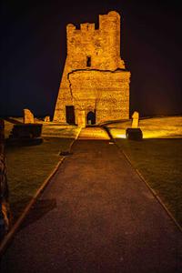 Aberystwyth Castle Ruins Blue hour Wales