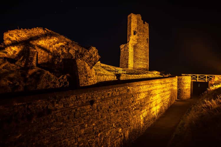 Aberystwyth Castle Ruins Blue hour Wales