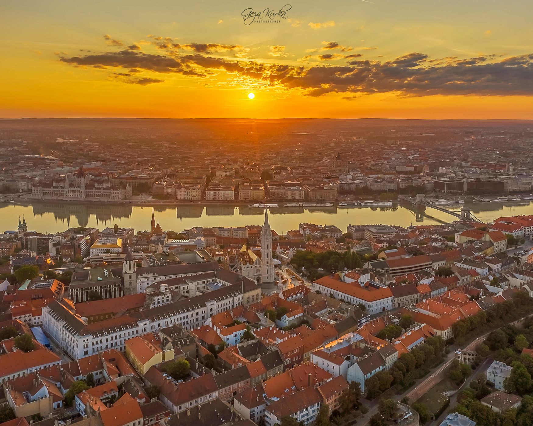 Morning lights in Budapest, Hungary