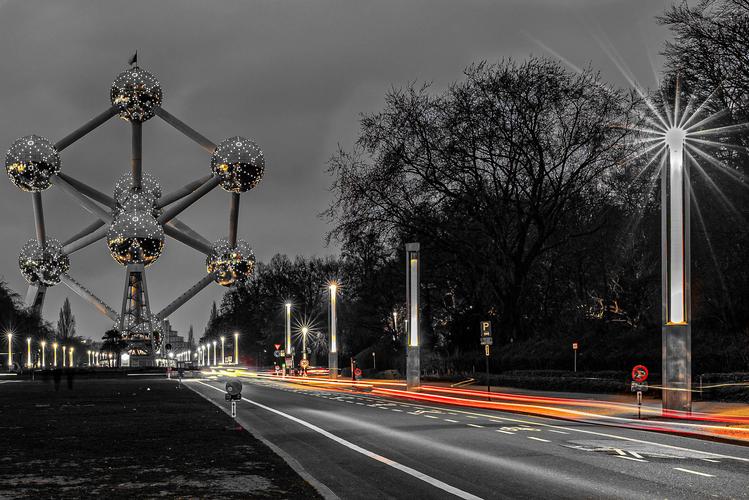 Atomium at night, Brussels