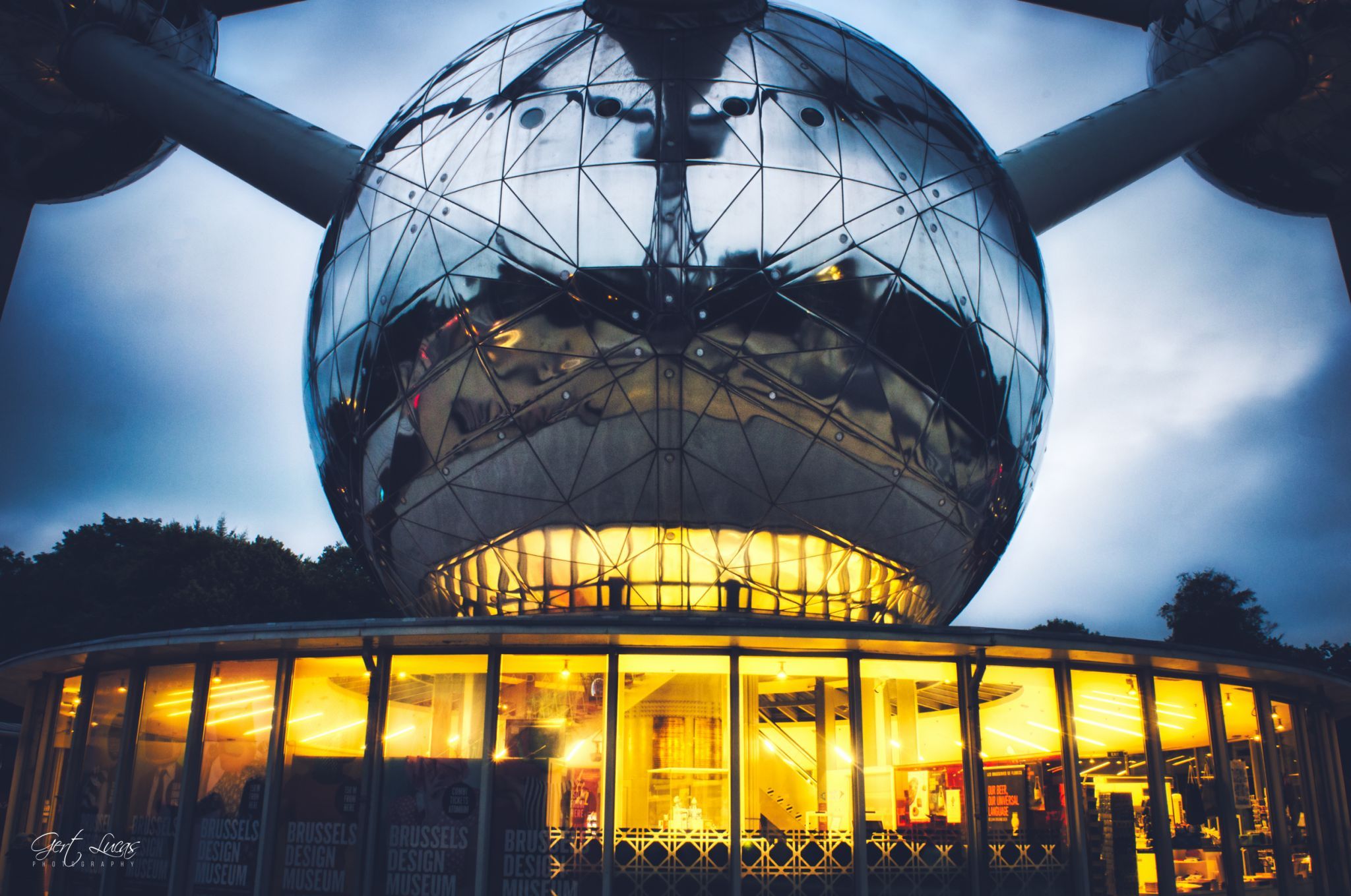 Close-up of Atomium, Brussels, Belgium