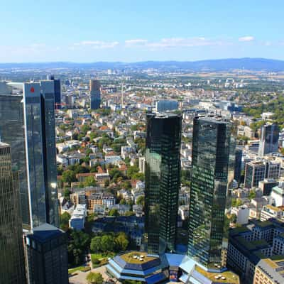 View from the Main Tower over Frankfurt am Main, Germany