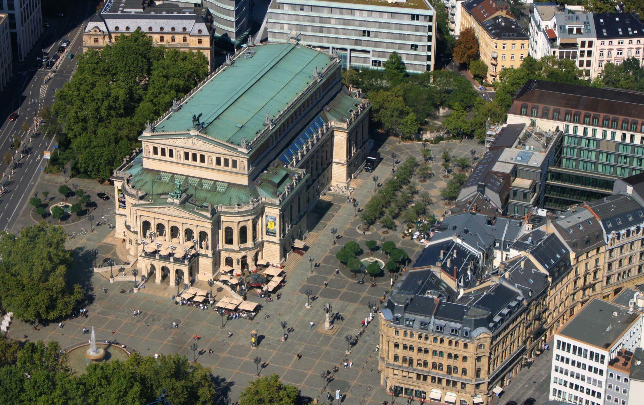 View from the Main Tower over Frankfurt am Main, Germany