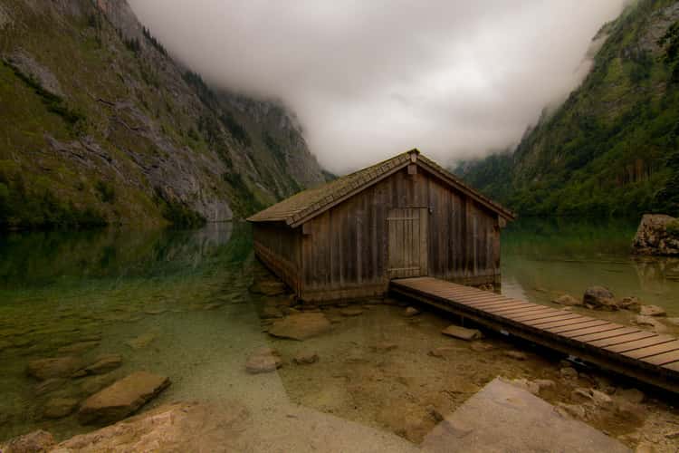 Boathouse at Lake Obersee, Bavaria