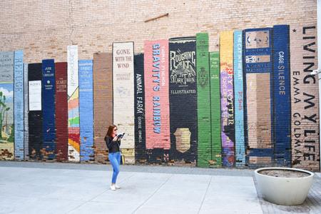 Books mural in Salt Lake City