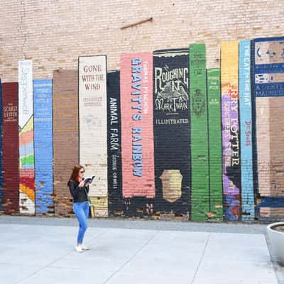 Books mural in Salt Lake City, USA