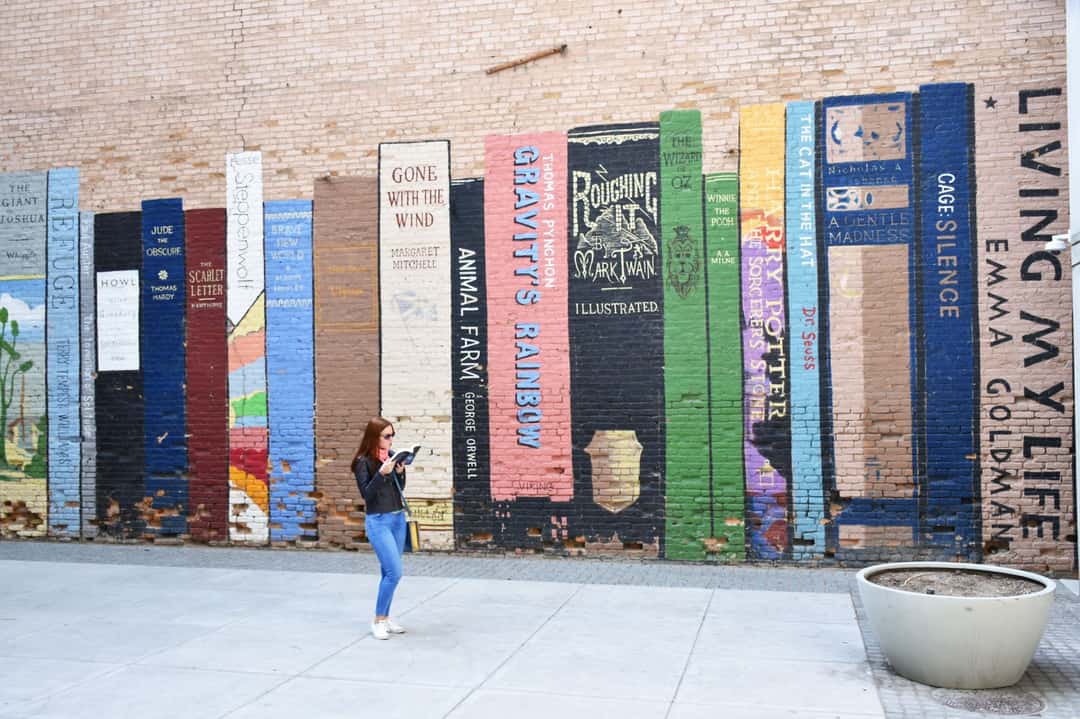 Books mural in Salt Lake City, USA
