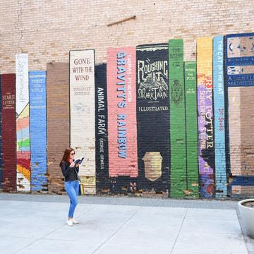 Books mural in Salt Lake City, USA