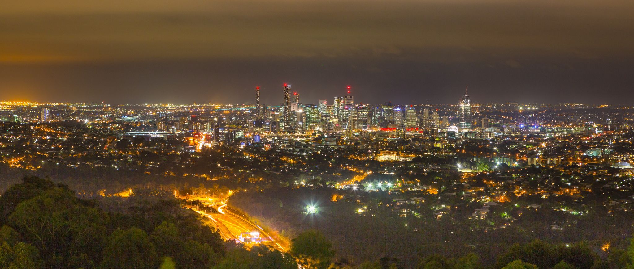 Brisbane skyline from Mt. Coot-tha, Australia