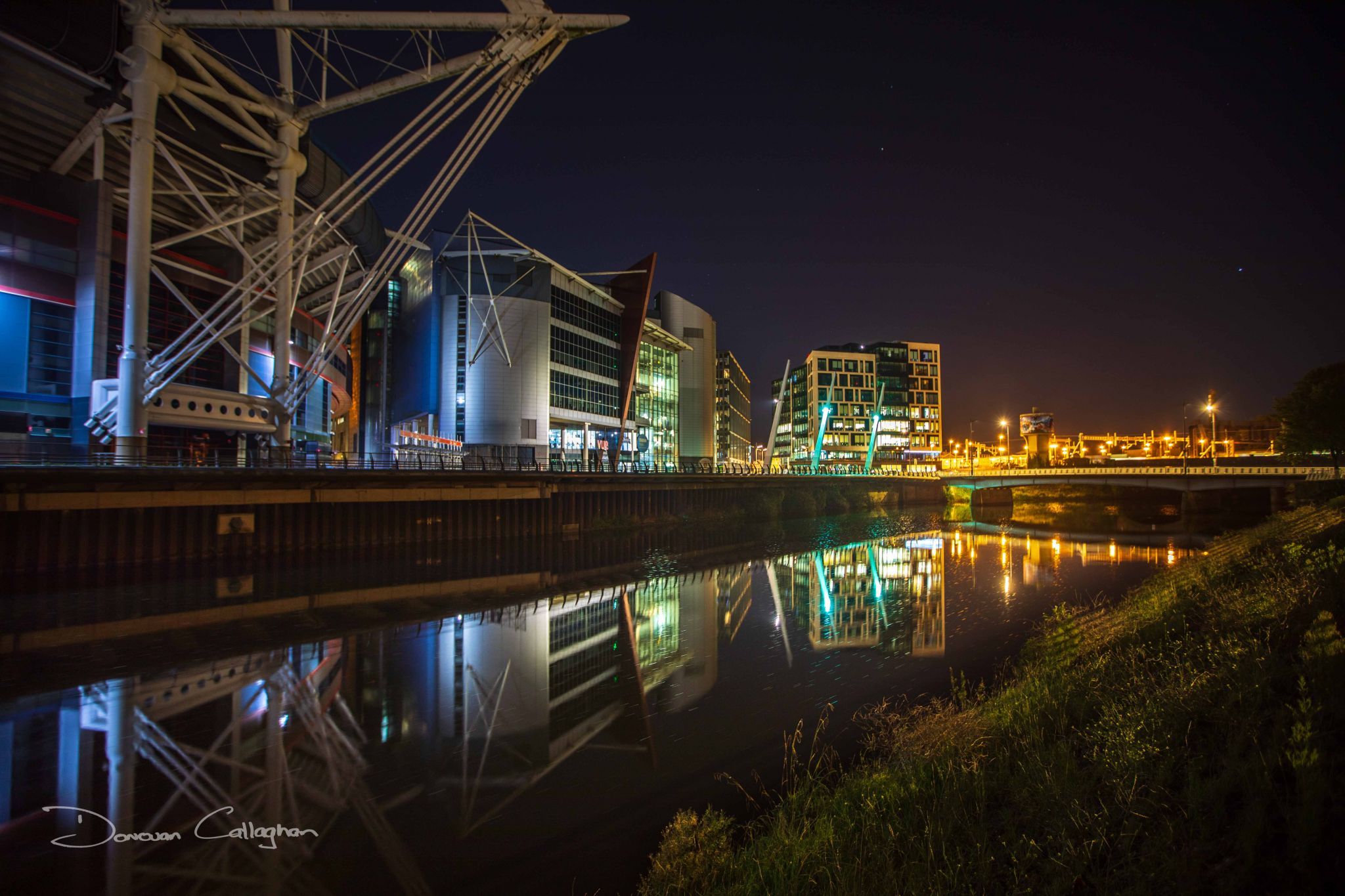Cardiff The Millennium Stadium blue hour Wales, United Kingdom