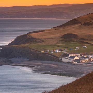 Clarach Bay near Aberystwyth sunrise Wales, United Kingdom