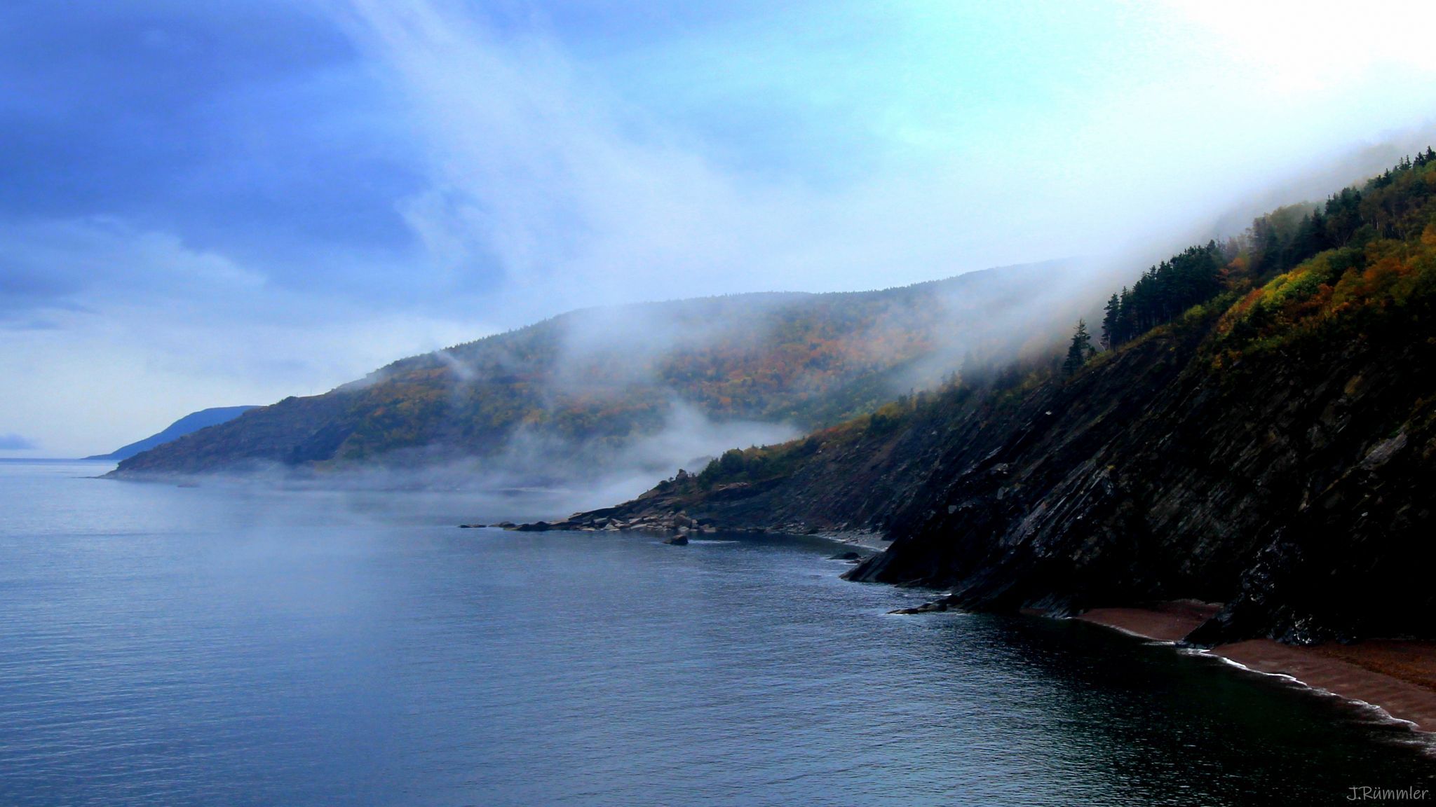 Coast line at the norther tip of Cape Breton Island, Canada