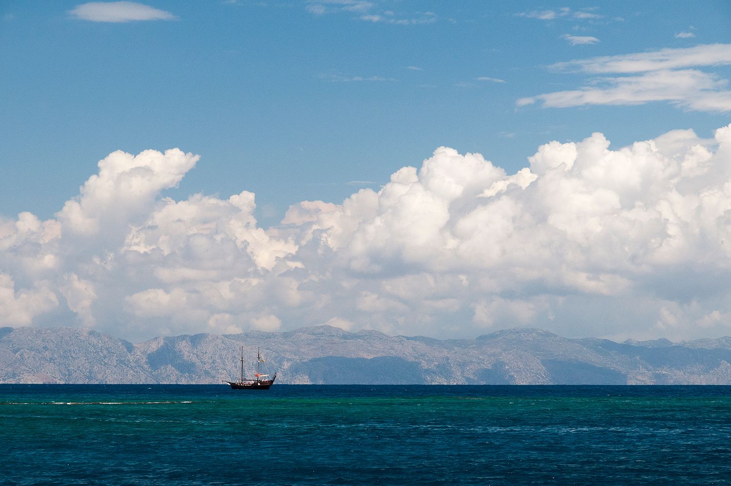 Distant view of Turkish shore, Greece