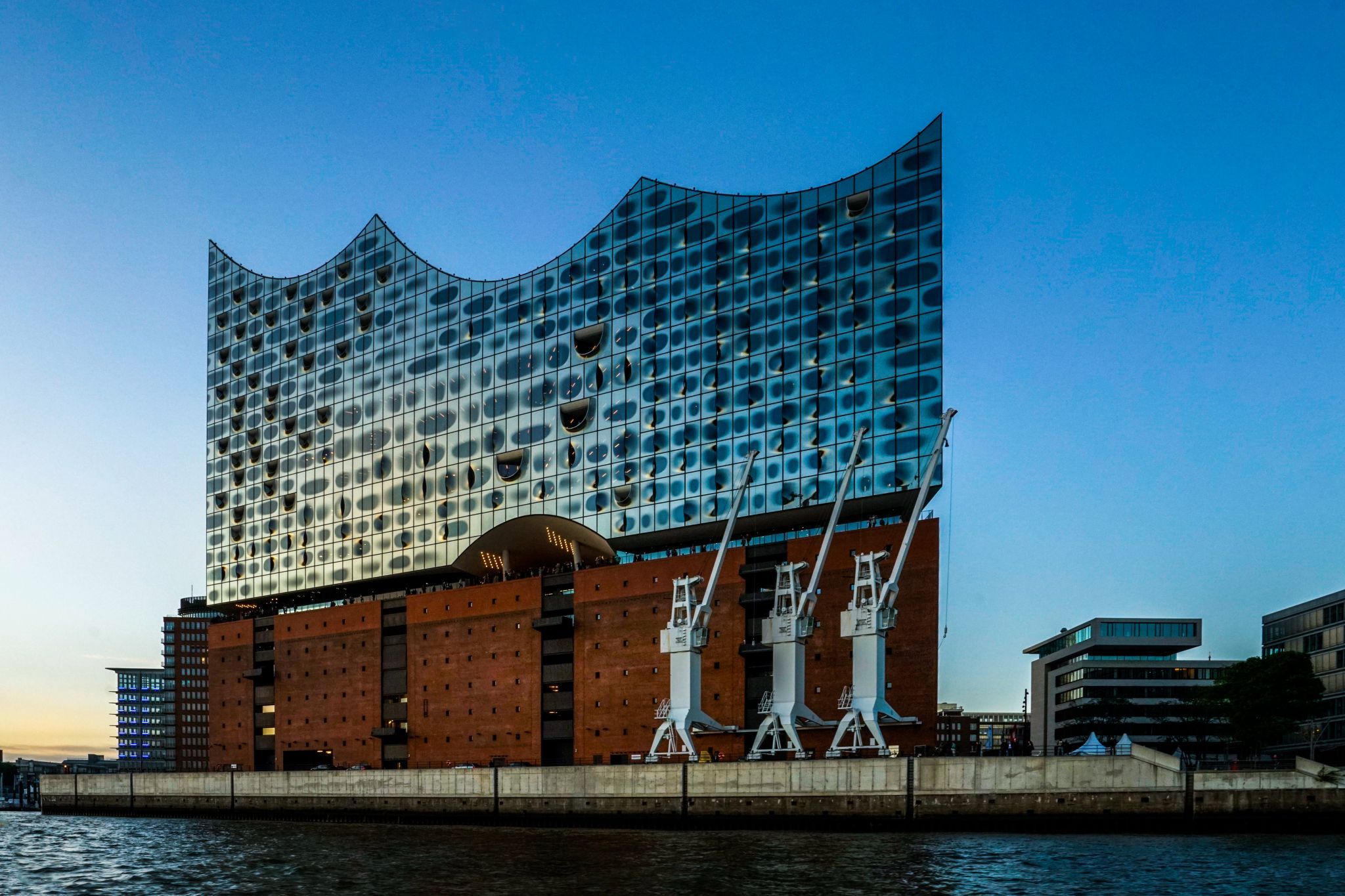 Elbphilharmonie, view from a boat, Germany