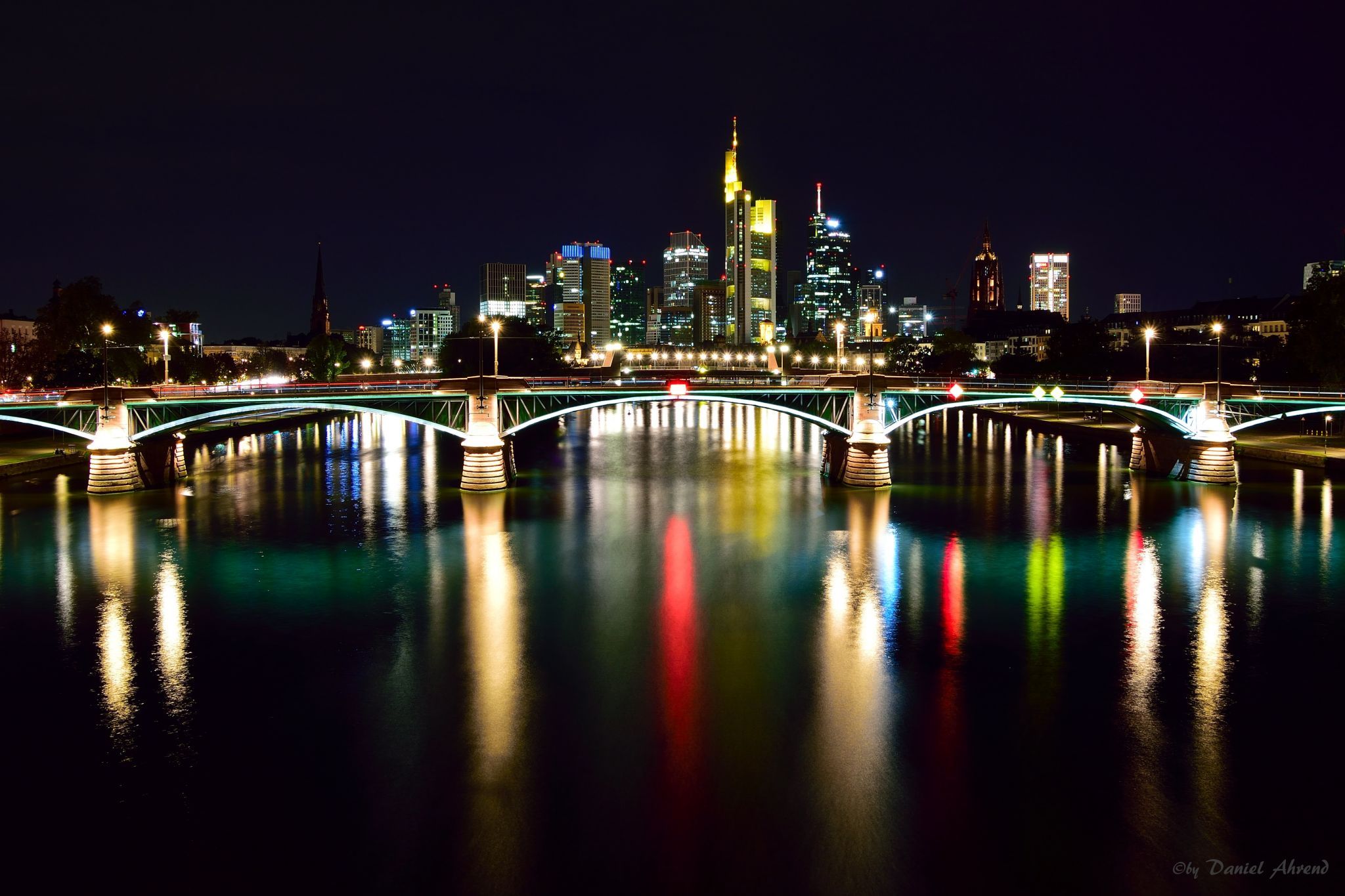 View from the Flößerbrücke, Frankfurt am Main, Germany
