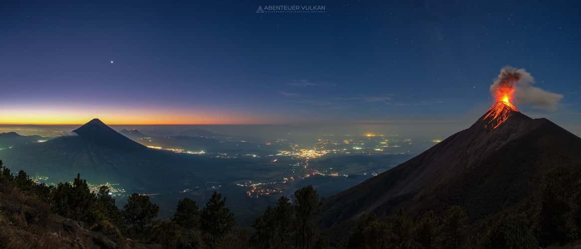 Guatemala's volcanoes Fuego, Pacaya and Agua