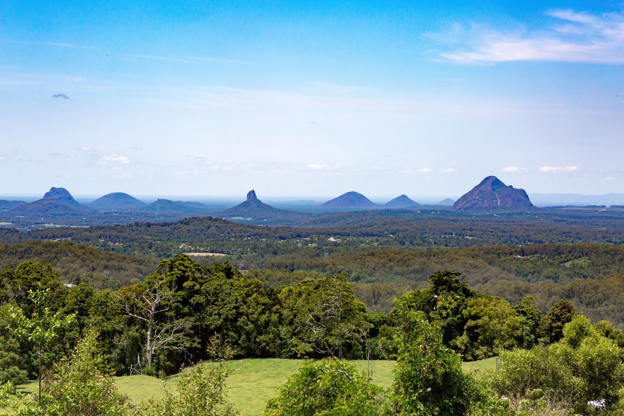 Glass House Mountains from Mary Cairncross Scenic Reserve, Australia