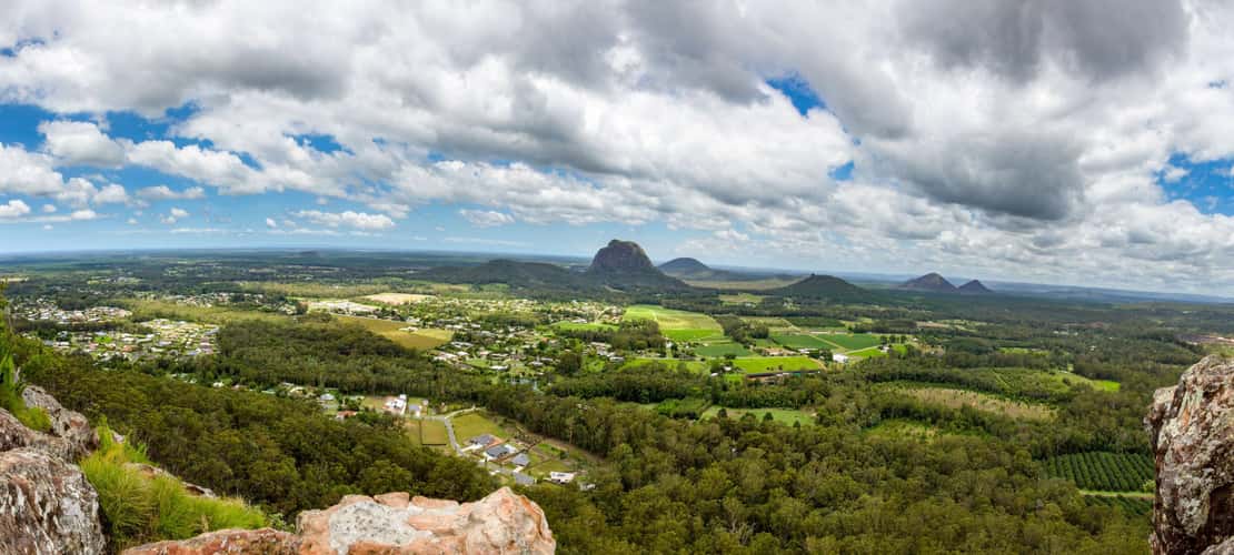 Glass House Mountains from Mt. Ngungun