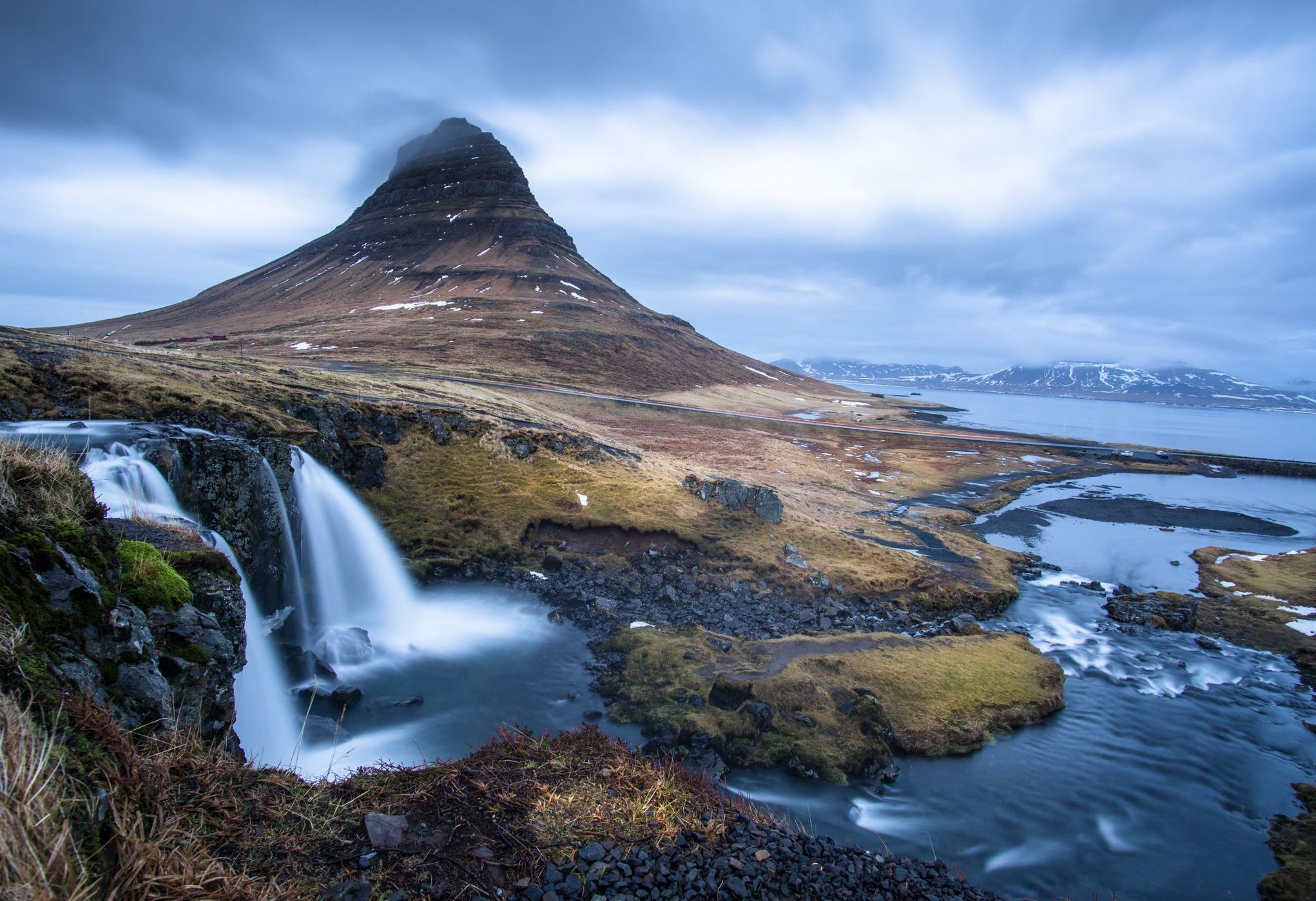 Kirkjufell Waterfall with Kirkjufell, Iceland