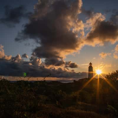 Leuchtturm Dornbusch bei Sonnenaufgang, Germany