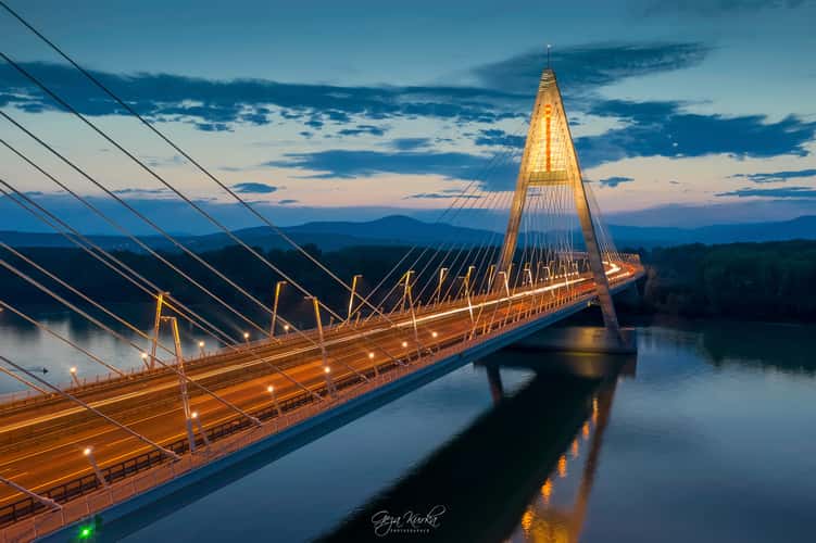 Megyeri Bridge in border of Budapest