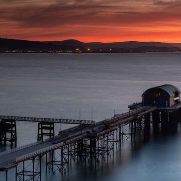 Mumbles Pier & Life Boat station sunrise Wales, United Kingdom