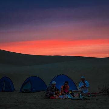 Night in the Taklamakan Desert, China
