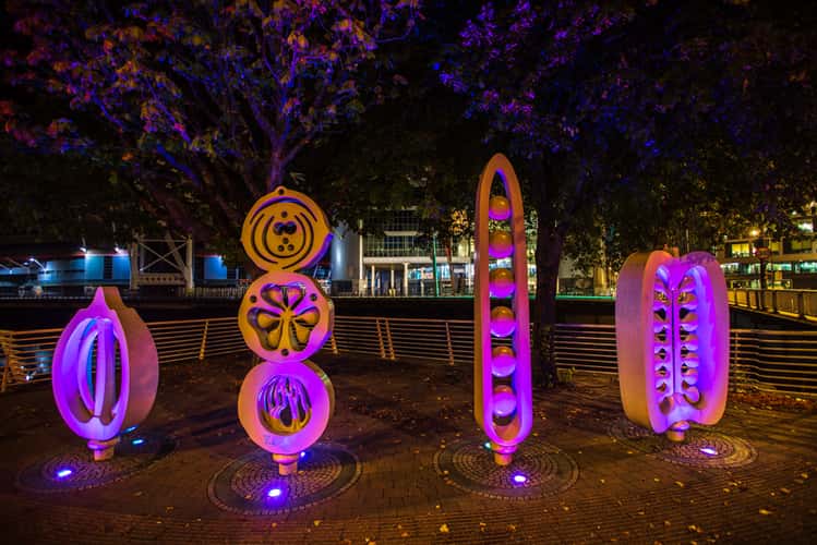 Sculptures on the River Taff Cardiff Wales
