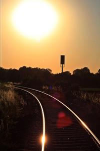 Sonnenuntergang über der Bahnstrecke nach Coesfeld