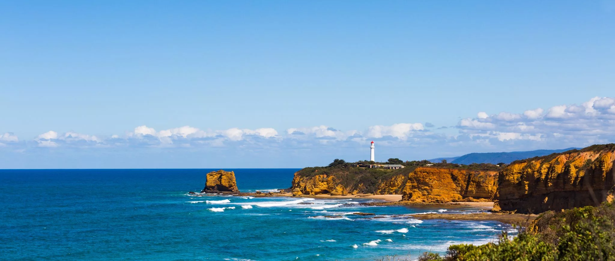 Split Point Lighthouse from Split Point Lookout, Australia