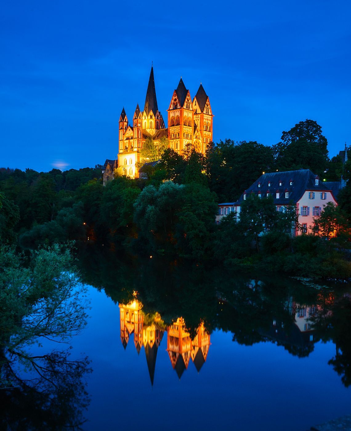 St. Nepomuk & Cathedral of Limburg a. d. Lahn, Germany