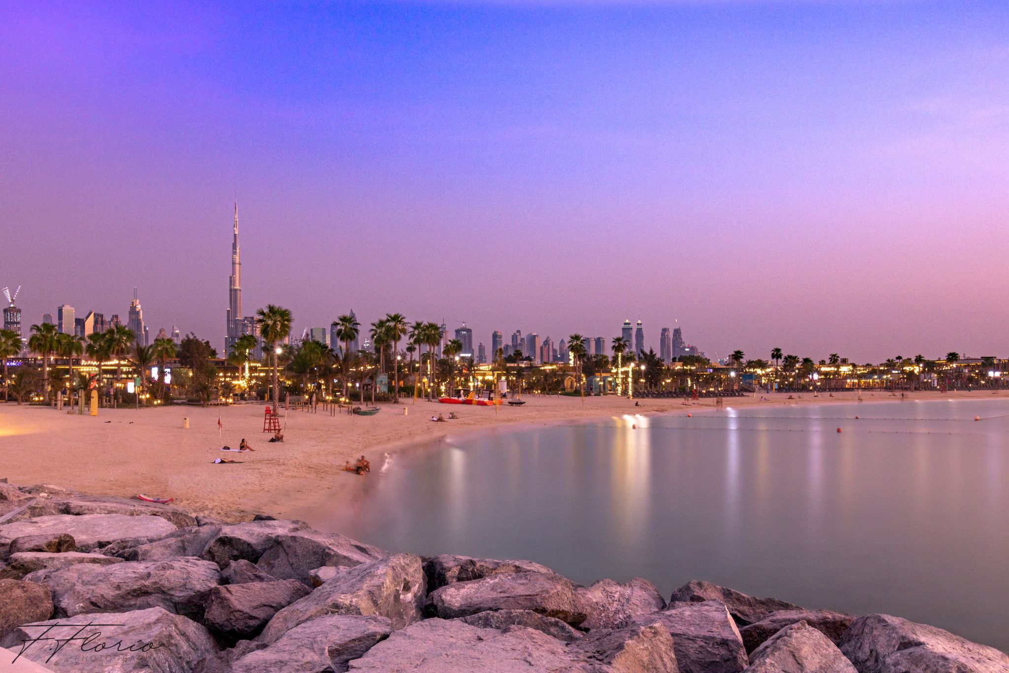 Sunset at La Mer beach, United Arab Emirates