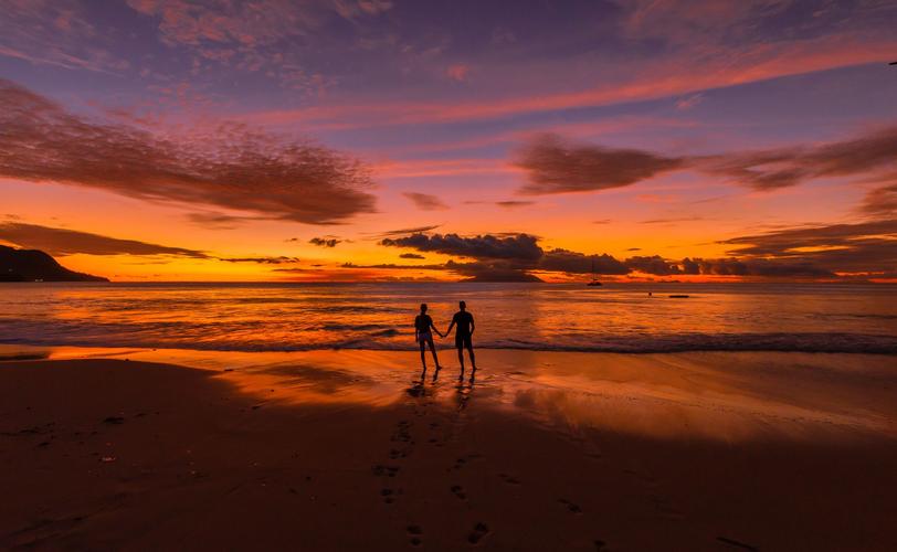Sunset, Beau Vallon beach, Seychelles