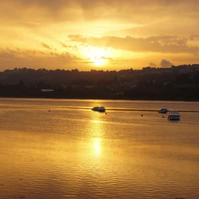 Sunset over river Teign, United Kingdom