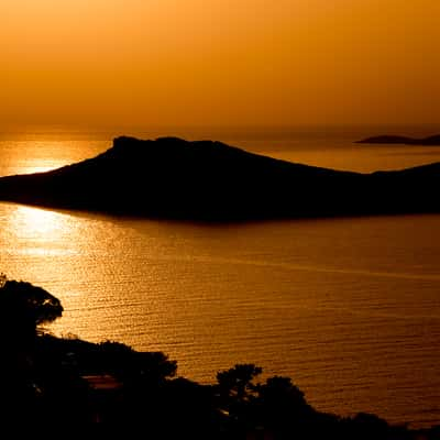 Telendos seen from Kalymnos, Greece